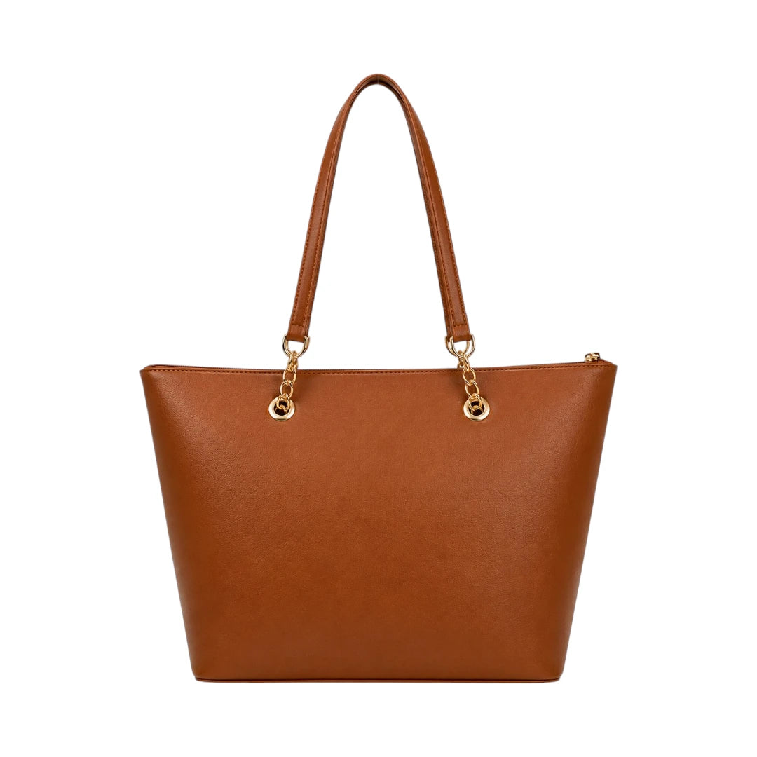 Laguna Handbag Brown Chain Accent Tote Bag for Women