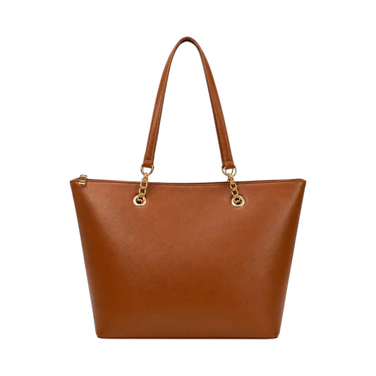 Laguna Handbag Brown Chain Accent Tote Bag for Women