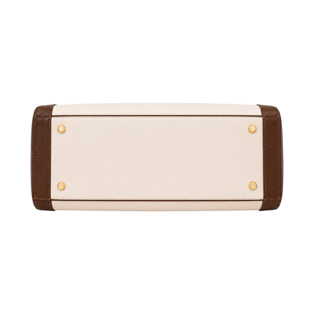 Laguna Handbag Ivory Two Tone Contrast Panel Tote Bag for Women